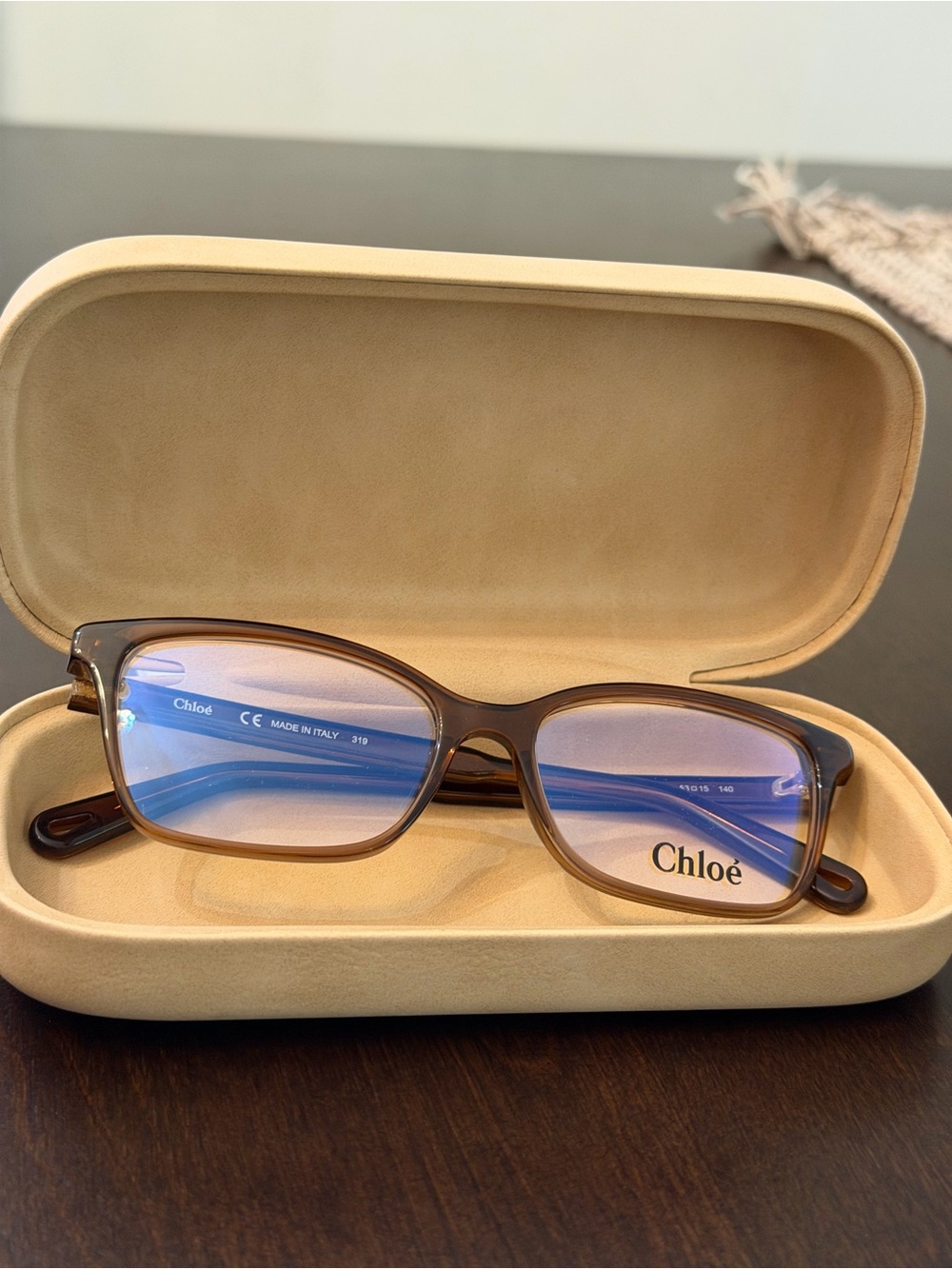Chloé Brown/Gold Rectangle Glasses